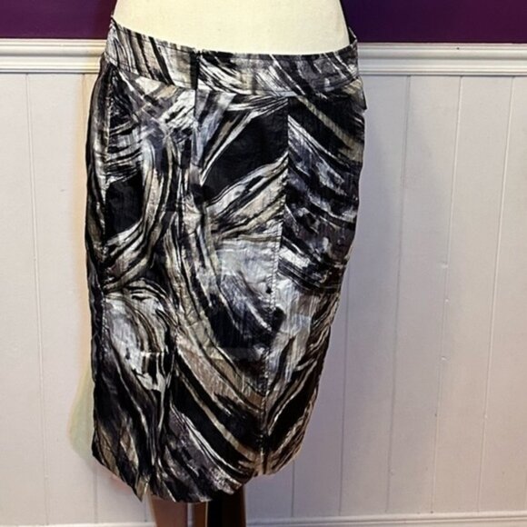 Women’s Vintage 90's Patterned Knee Length Pencil Skirt 12 - Picture 3 of 6